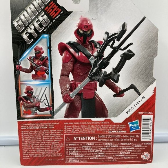 2021 Hasbro GI Joe Snake Eyes Origins Red Ninja Strike Collector Action Figure - Picture 3 of 3